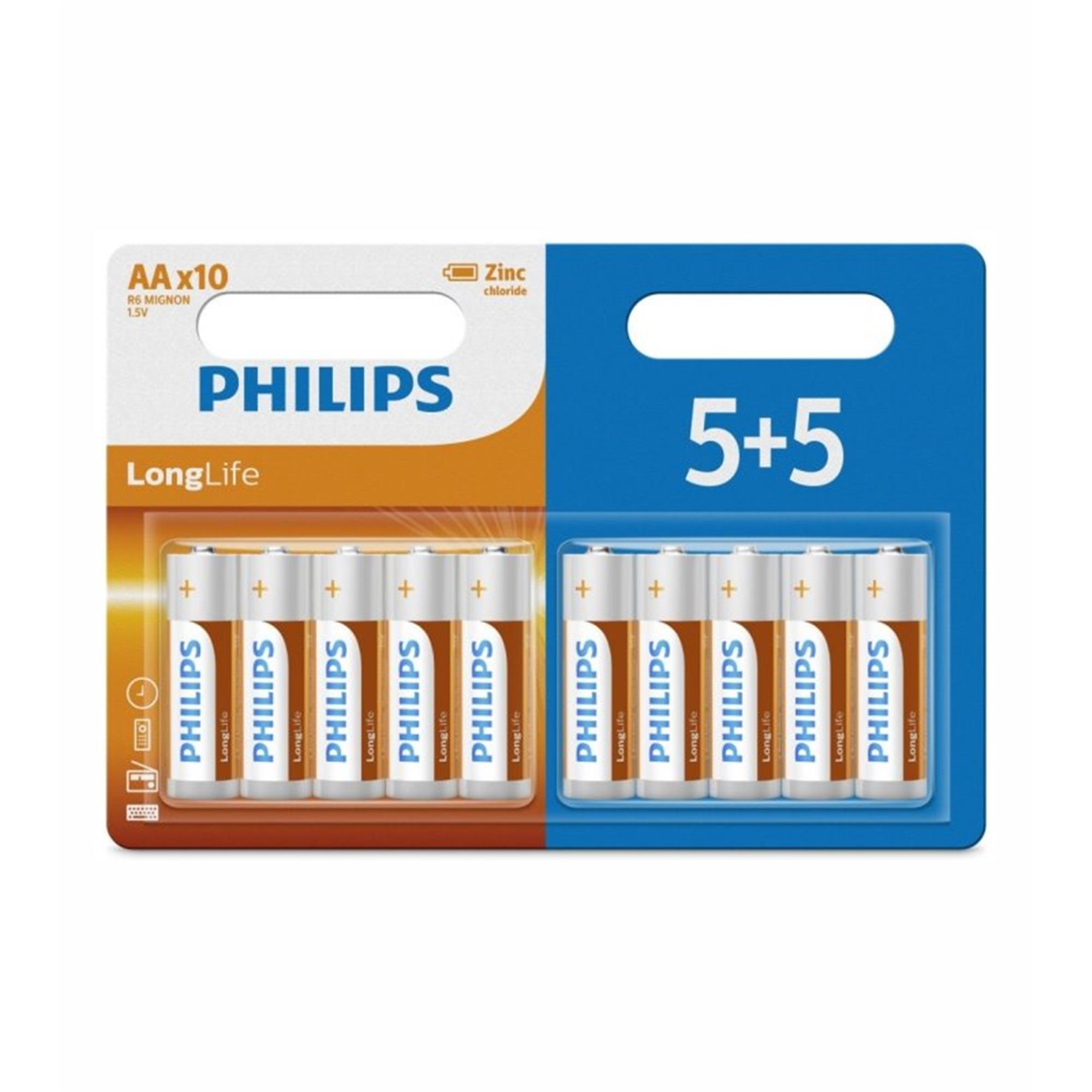 Baterie Philips R6L10BP/10 LongLife AA 5+5 ks