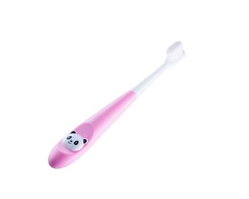 KUMPAN Dětský zubní kartáček s mikrovláknem - růžový